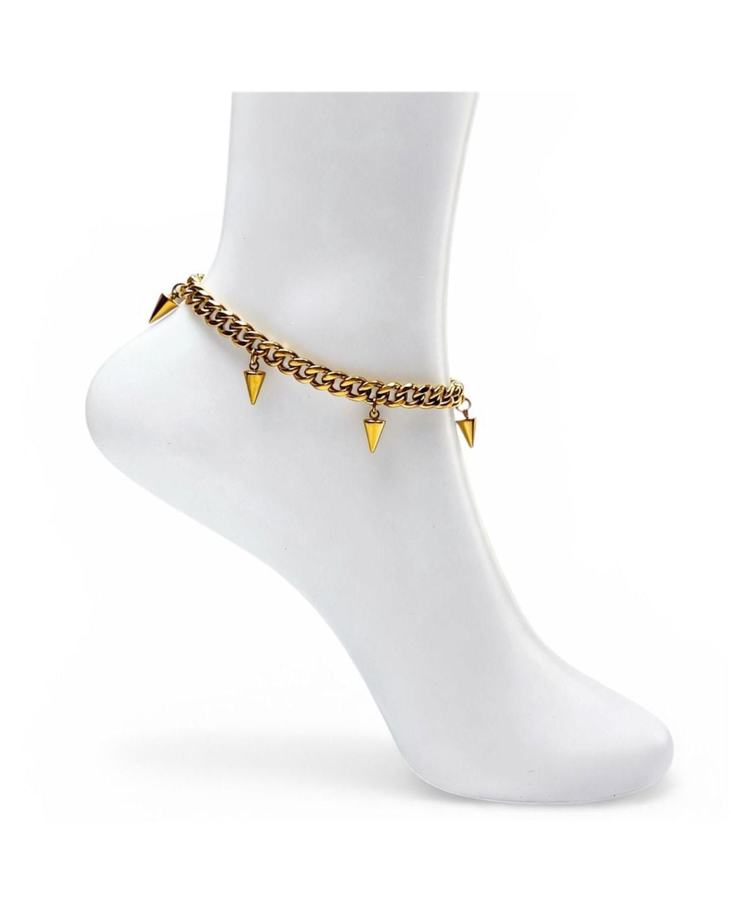 Jagged Halo Jewelry Metallic Fallon Stainless Steel Anklet Plated