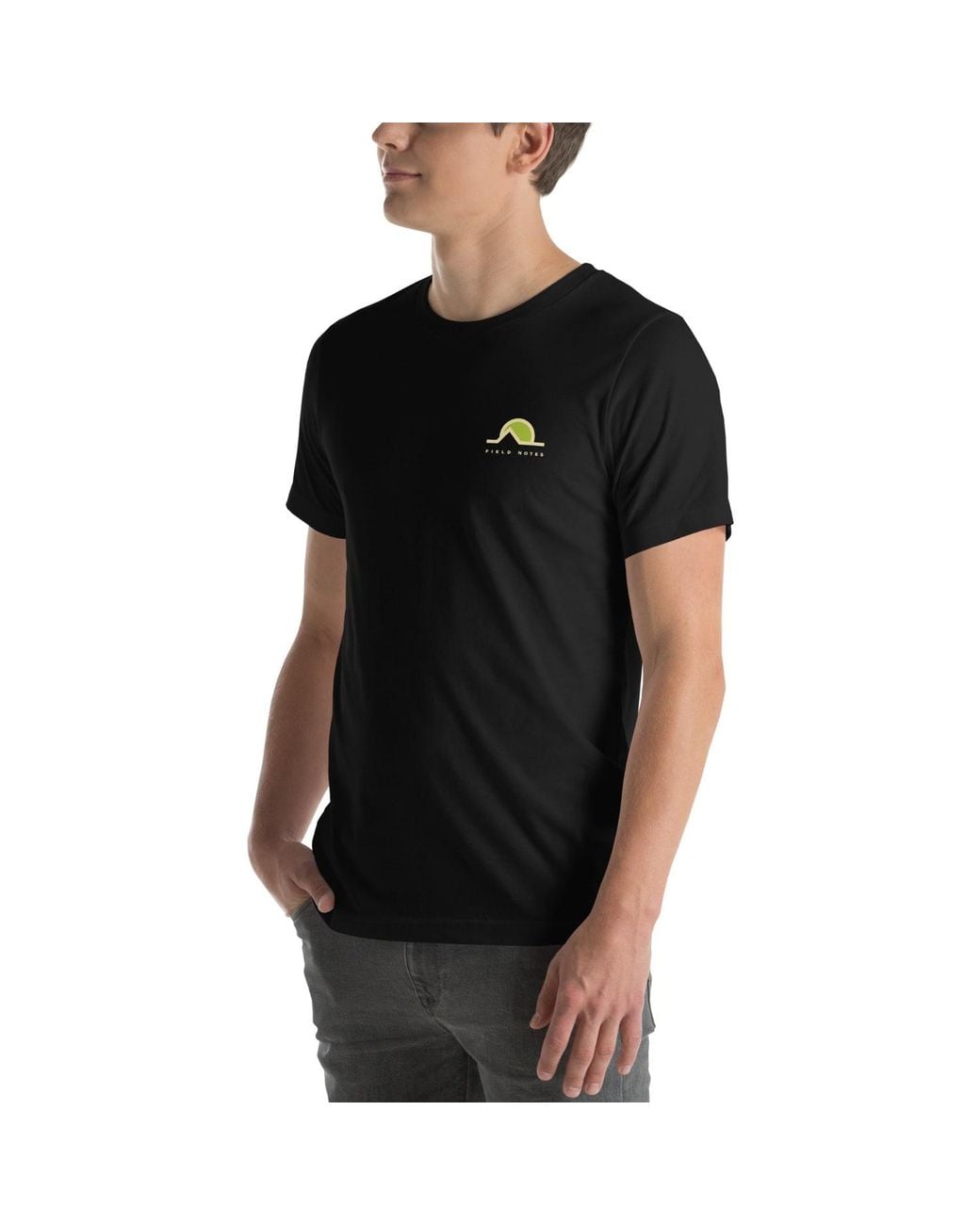 Anchor and Crew Black Four Field Notes Organic Cotton T-Shirt for men