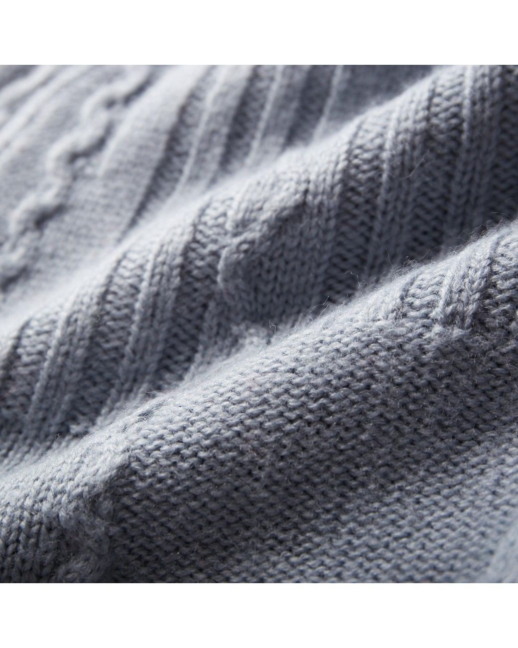 Fully Fashioning Blue Fern Cable Wool Blend Knit Shorts