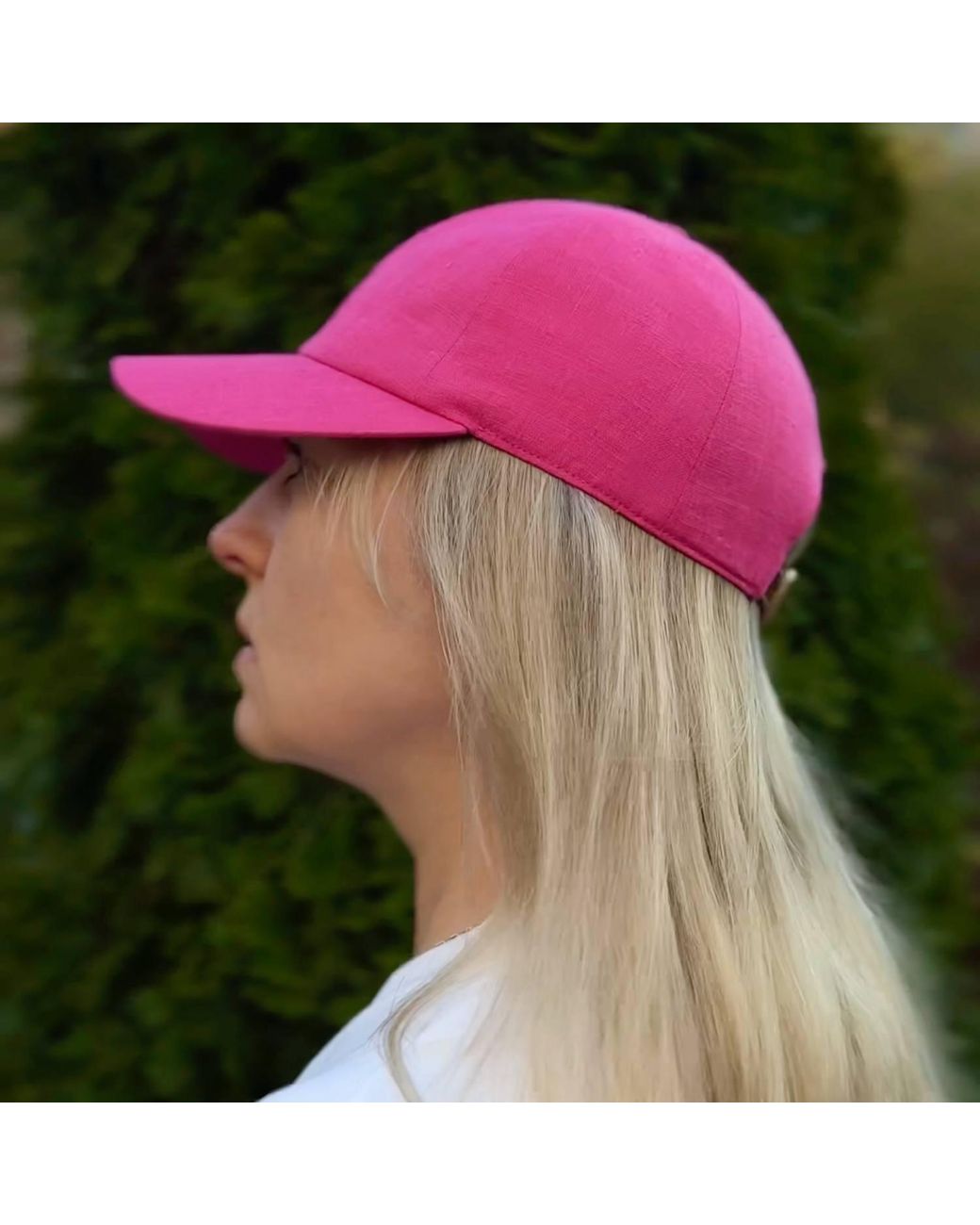 Cachemio Red Minimalist Linen Baseball Cap