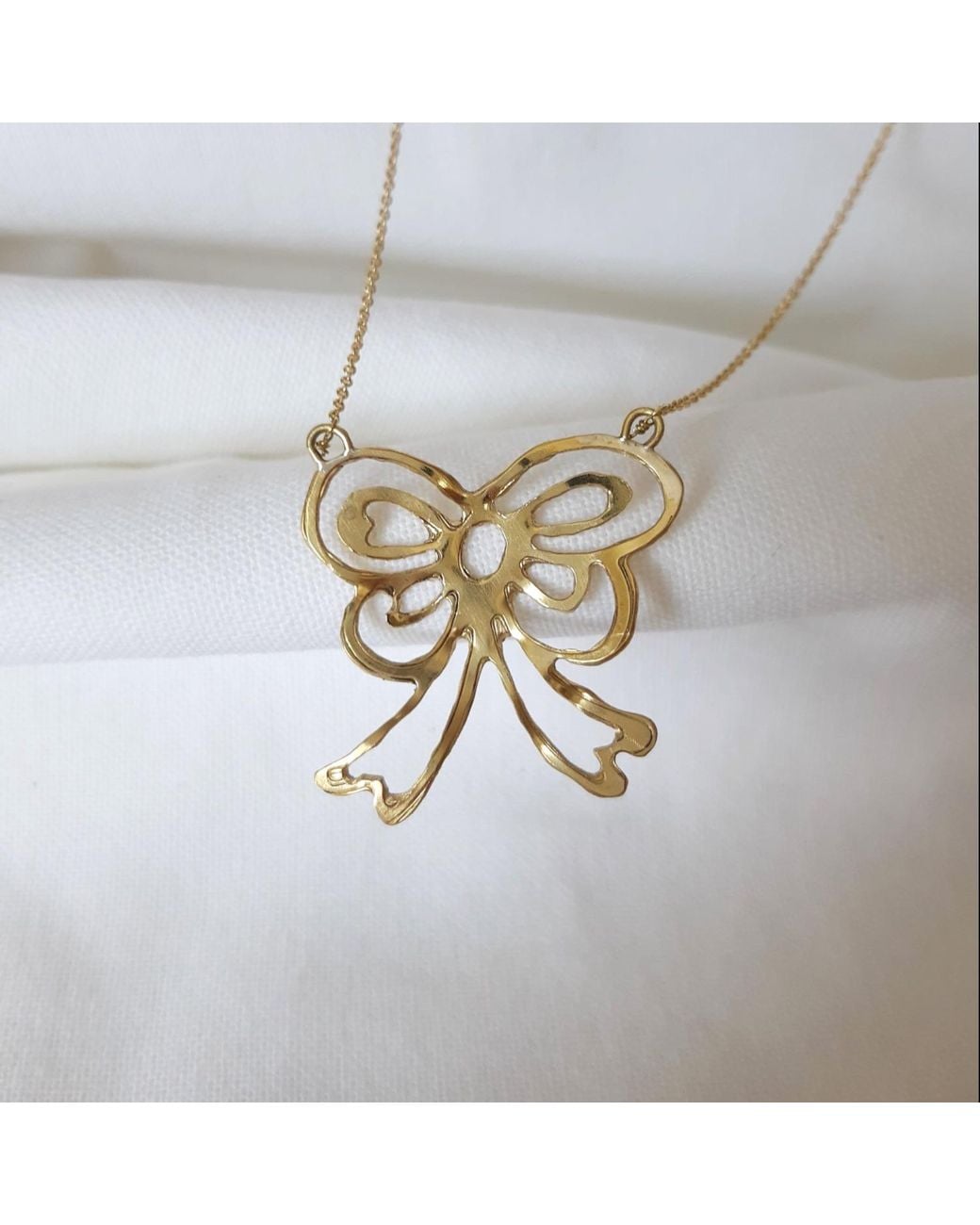 Lily Flo Jewellery Metallic Large Bow Necklace