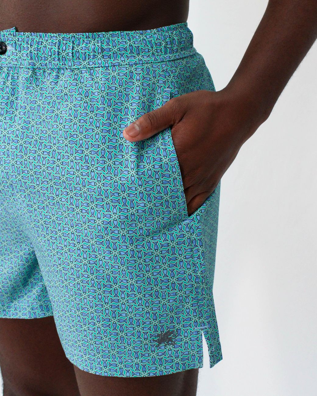 Lords of Harlech Blue Quack Large Fish Swim Short for men