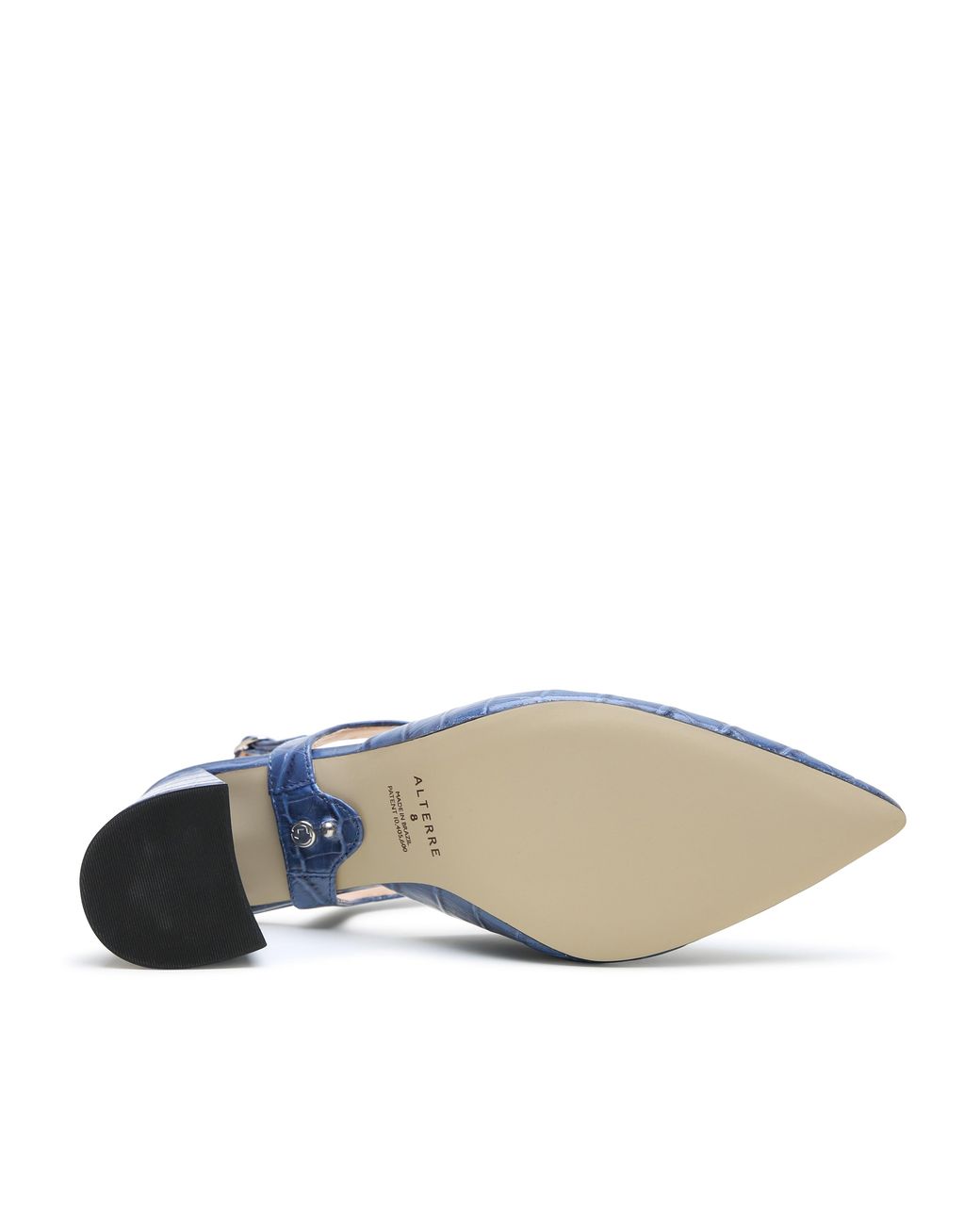 Alterre Blue Croc Elsie V Mule