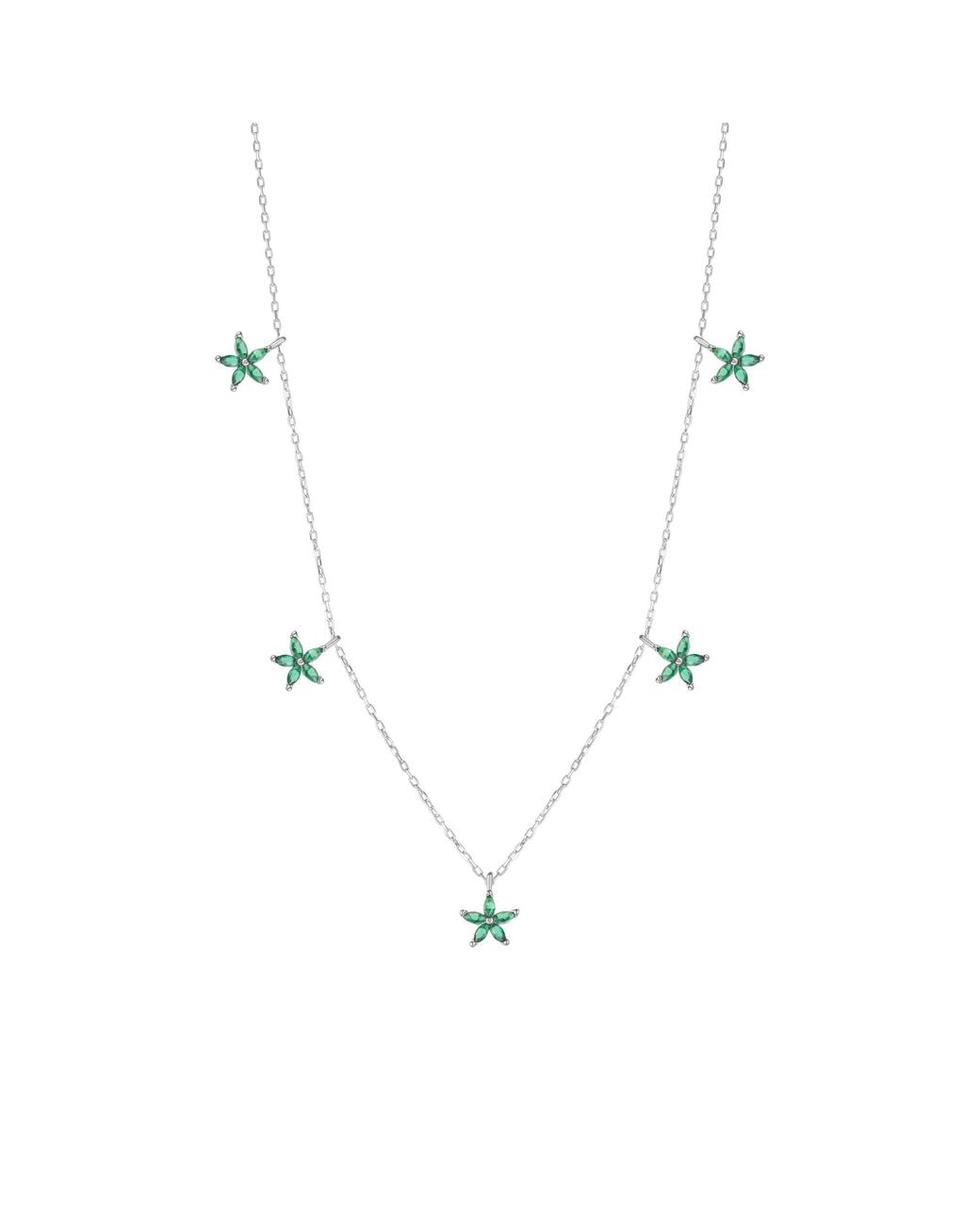 Spero London Metallic Star Sterling Charm Necklace