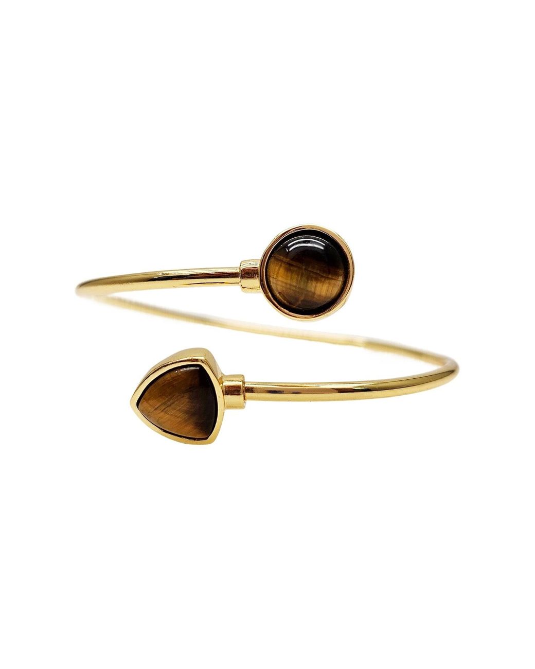 Farra Metallic Tiger-Eye Stone Bangle