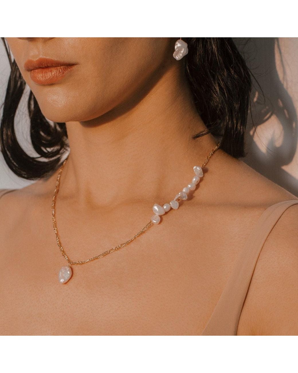 Lait & Lune Metallic Nassa Pearl Necklace