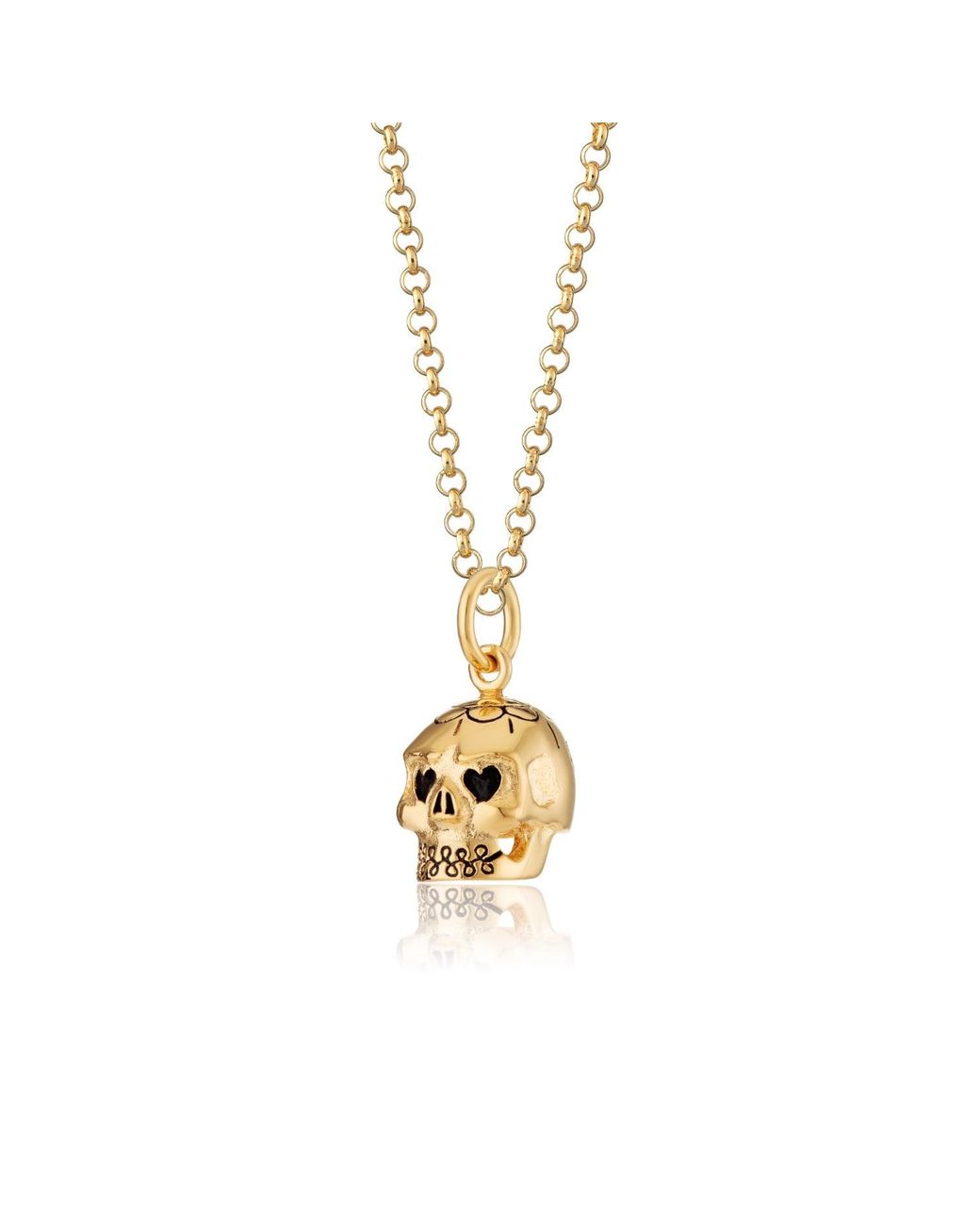 Scream Pretty Metallic Skull Charm Necklace