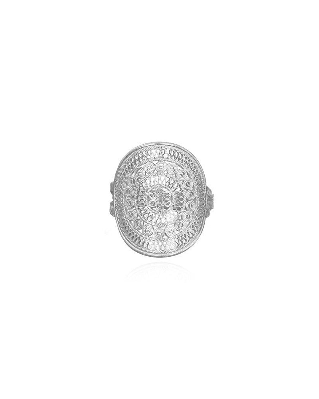 Far East Jewelry Gray Handcrafted Drumbeat Ring