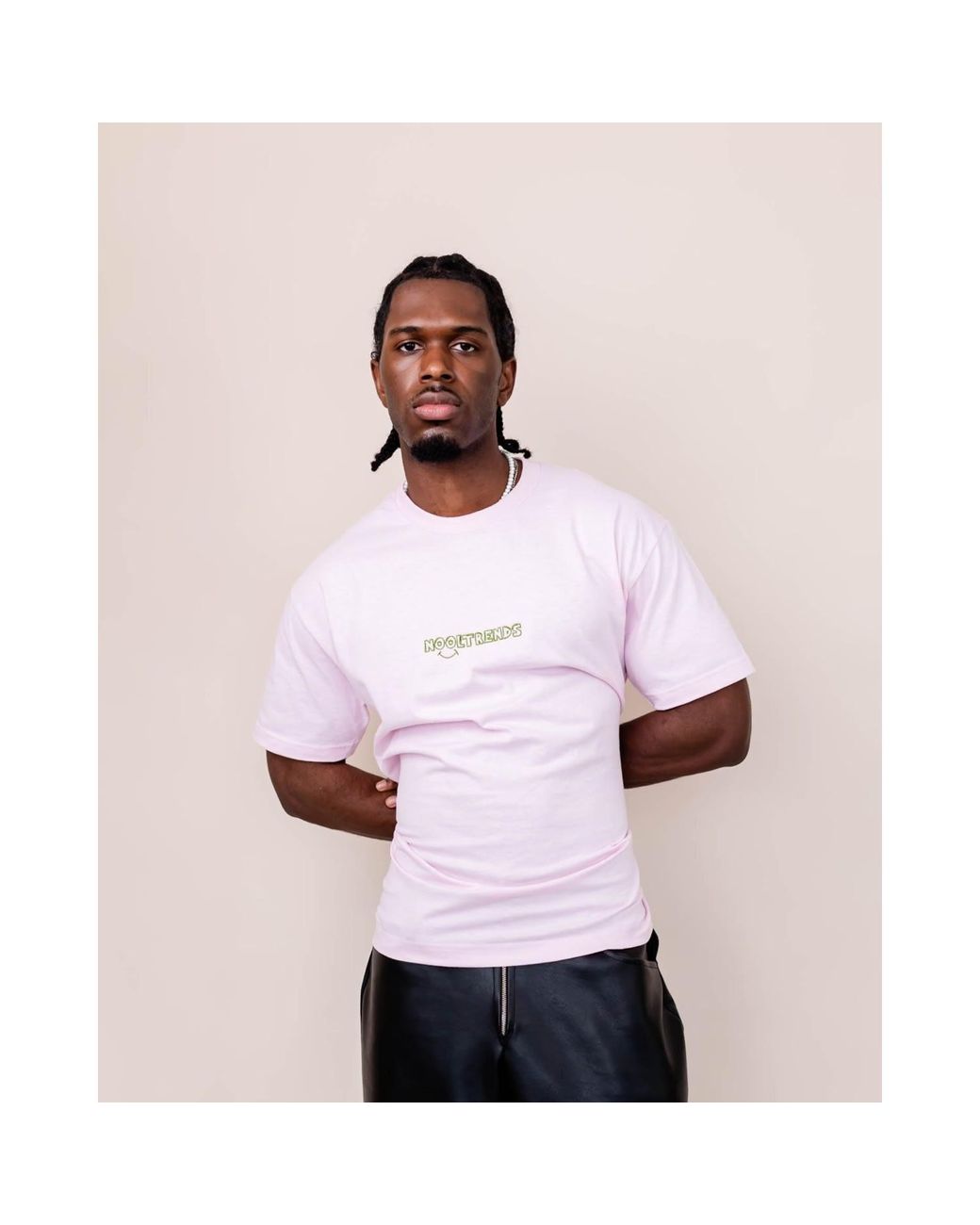 Nooltrends Pink Gender Neutral Smiley T-Shirt for men