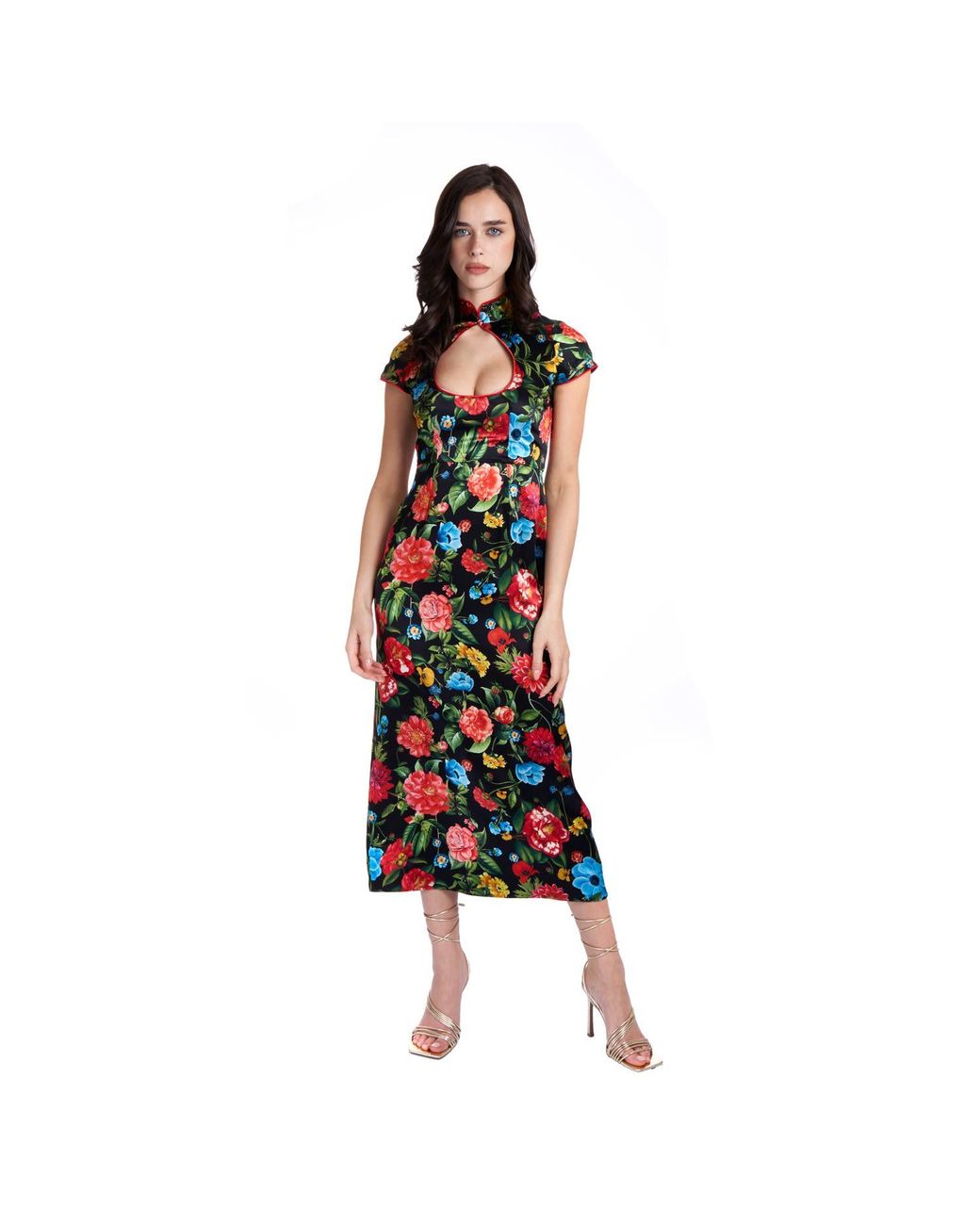 Sofia Tsereteli Black Silk Cheongsam Dress