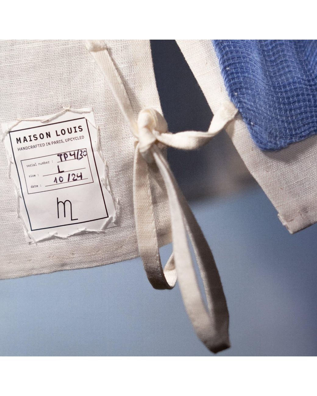 Maison Louis Cotton And Skyblue Gauze Top for men