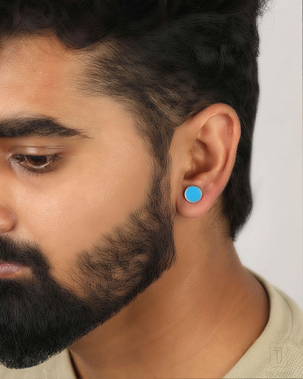 The Jewelz Blue Sterling Studs for men
