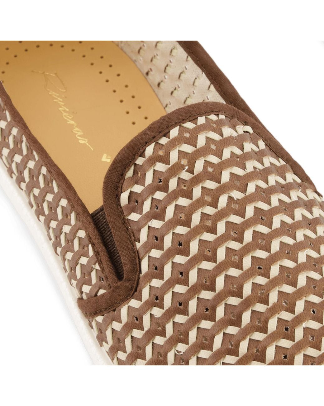Rivieras Brown Classic Woven Leatherette Slip-On Loafer