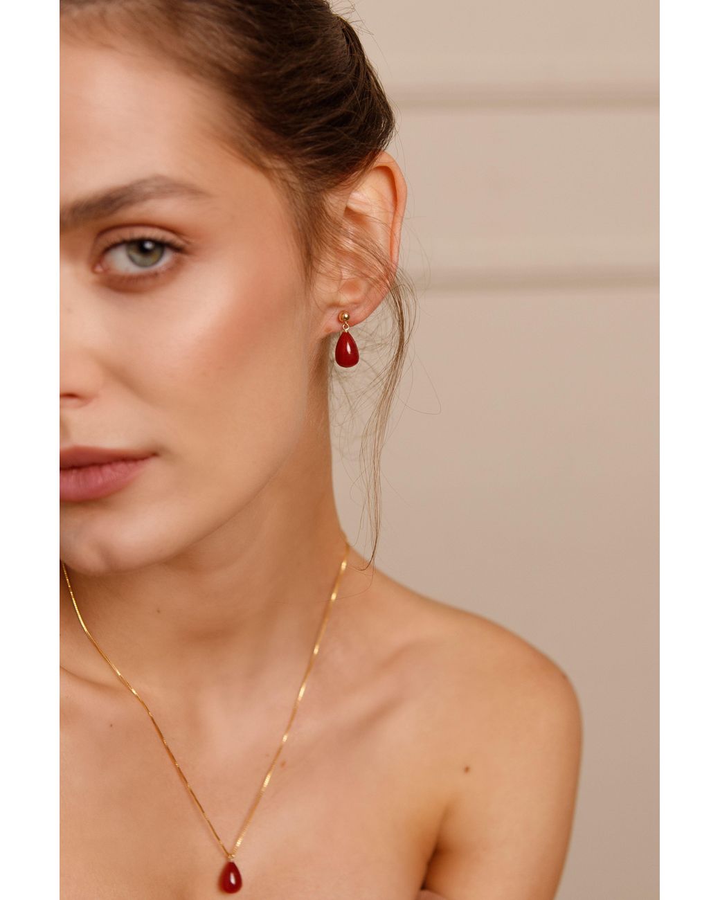 Katy Faye Red July Ruby Earrings
