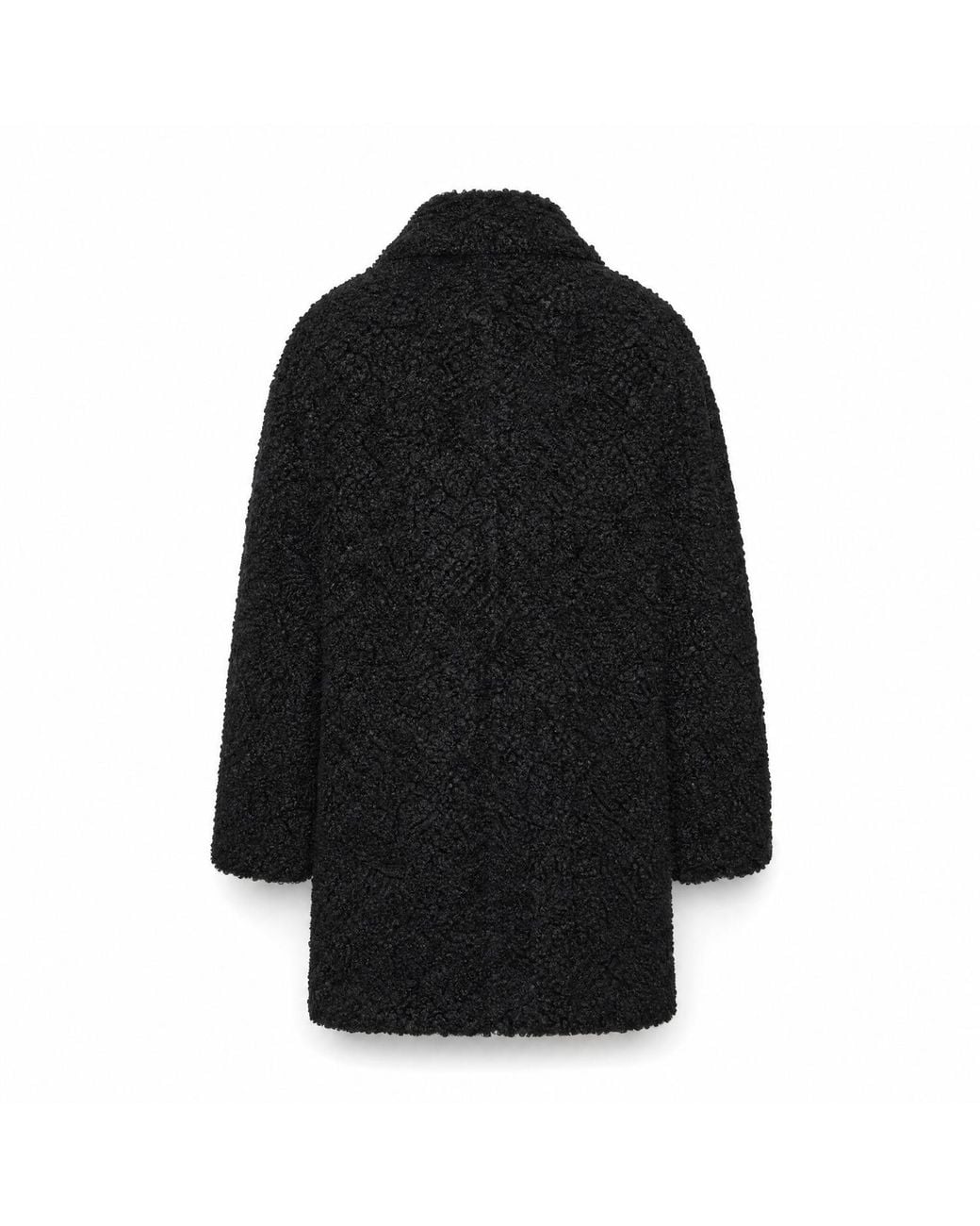 Mauritius Black Oversized Textile Coat – Cozy Relaxed Fit Nindy