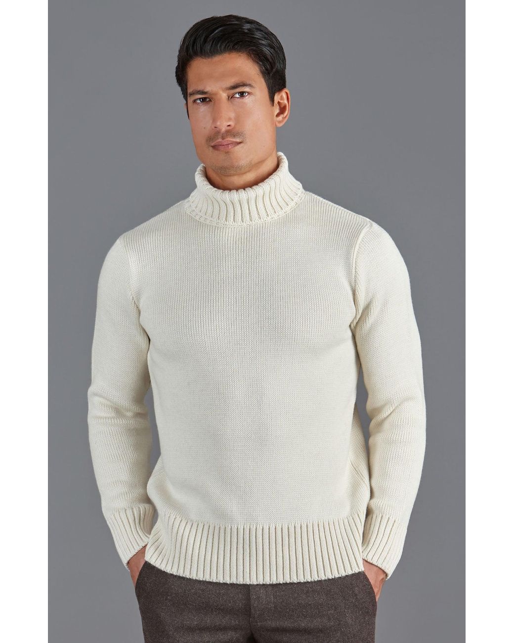 Paul James Knitwear Natural The Fitted Submariner for men
