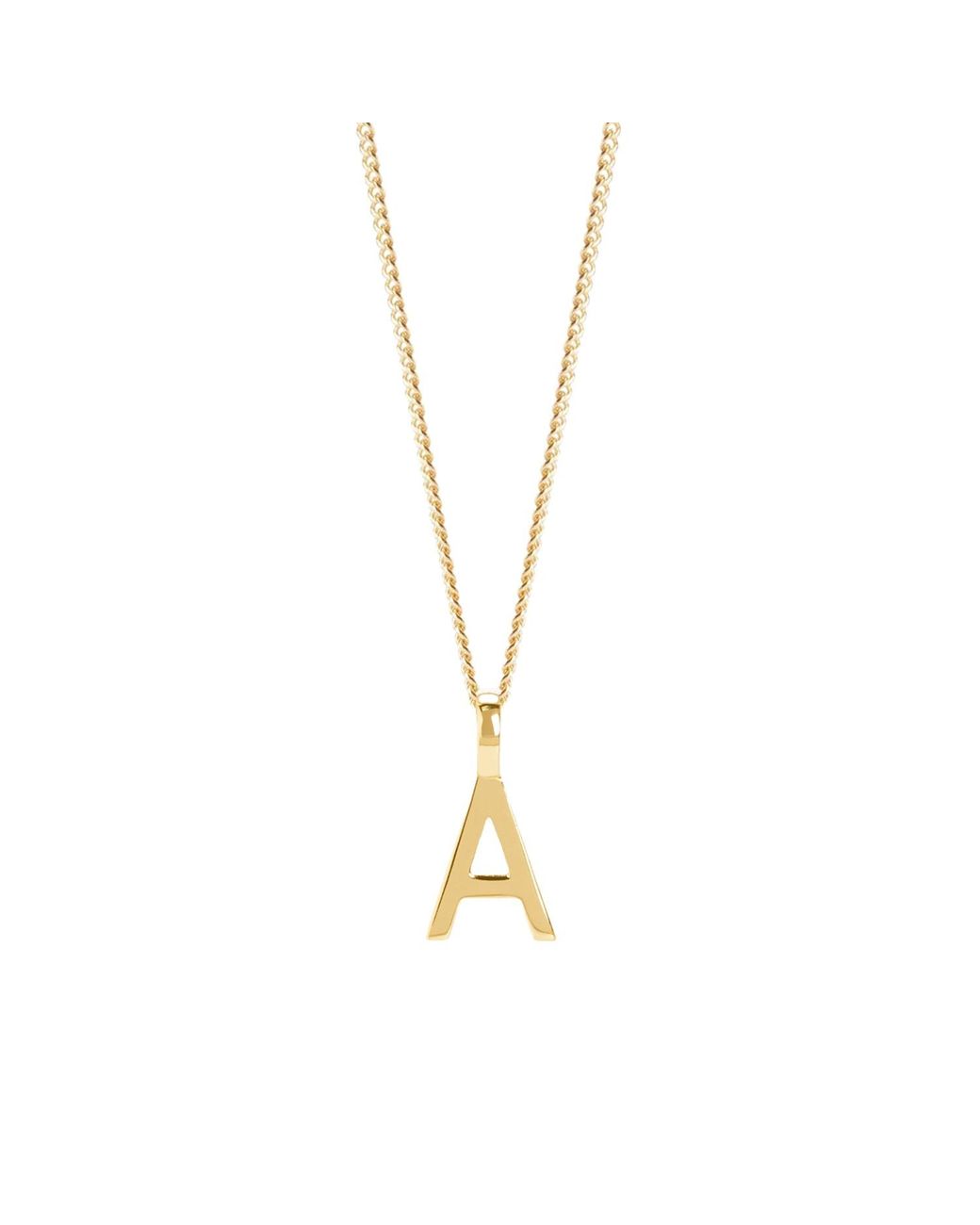 Muru Metallic Letter Necklace With Curb Chain