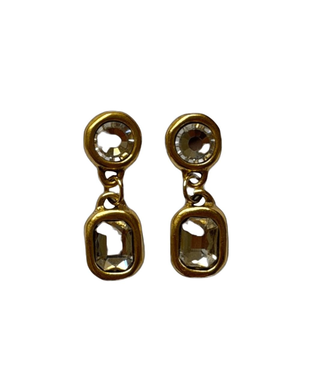 Sccollection Black Daisy Mini Rhinestone Earrings