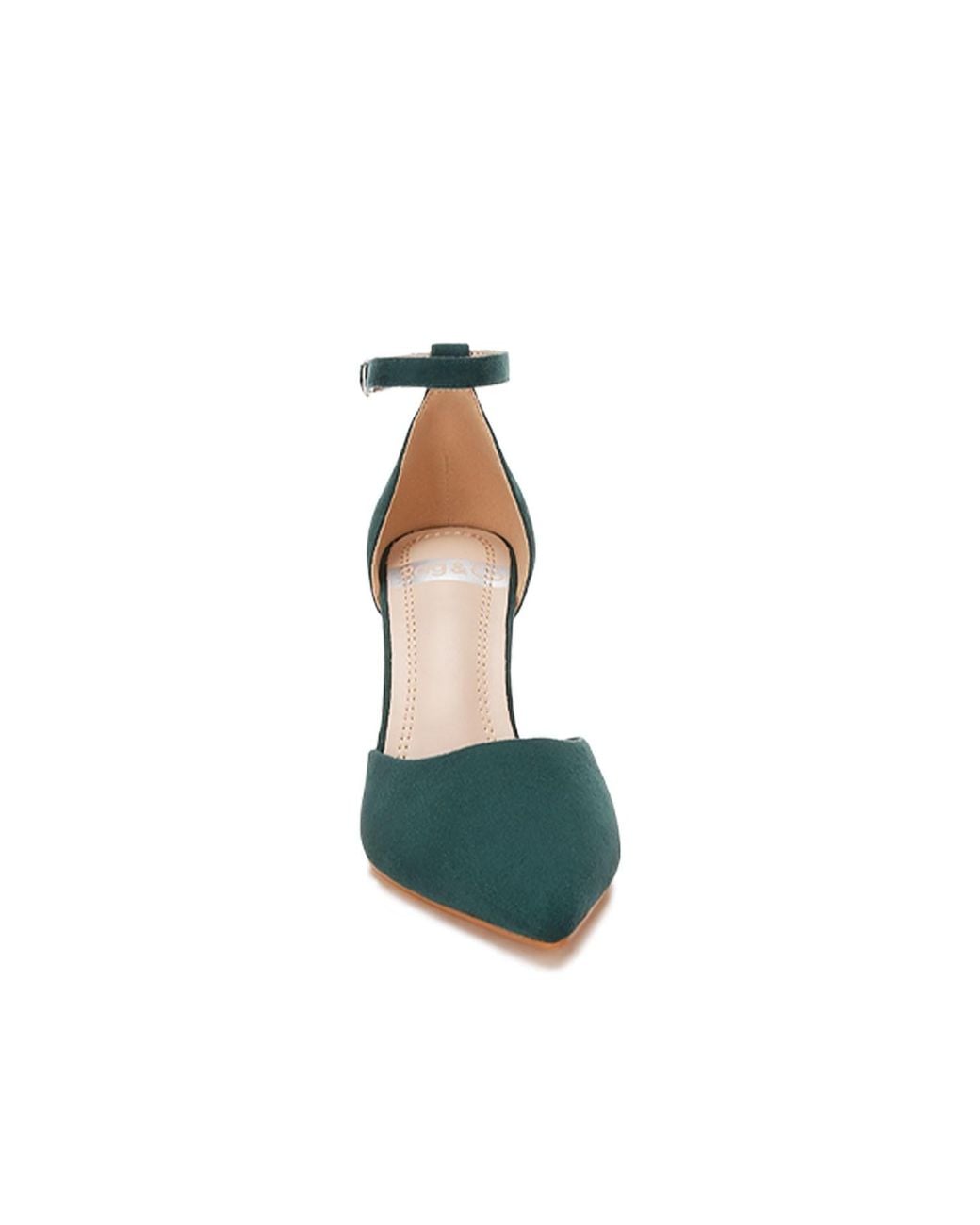 Rag & Co Green Dolona Microfiber Stiletto Heel Sandals