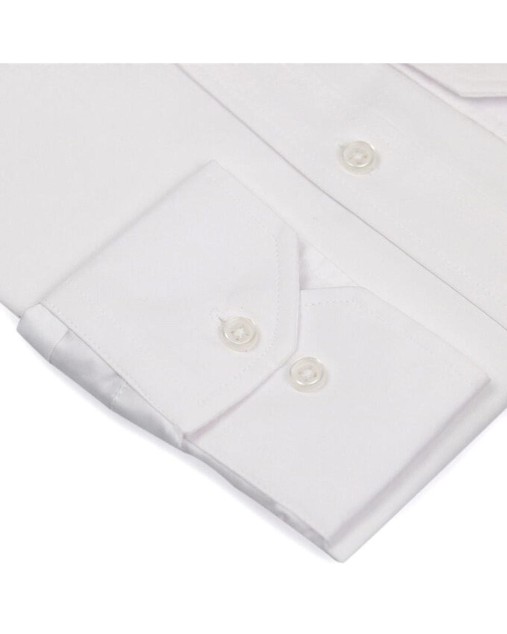DAVID WEJ White Mandarin Button Cuff Poplin Shirt for men