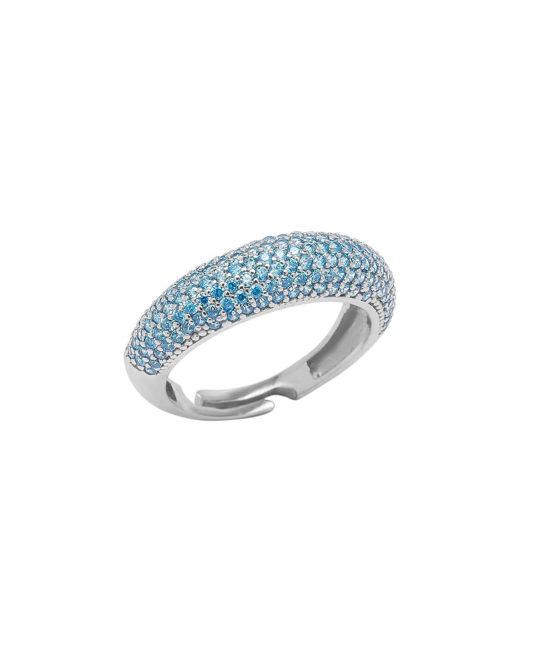 Spero London Blue Pave Sterling Dome Ring