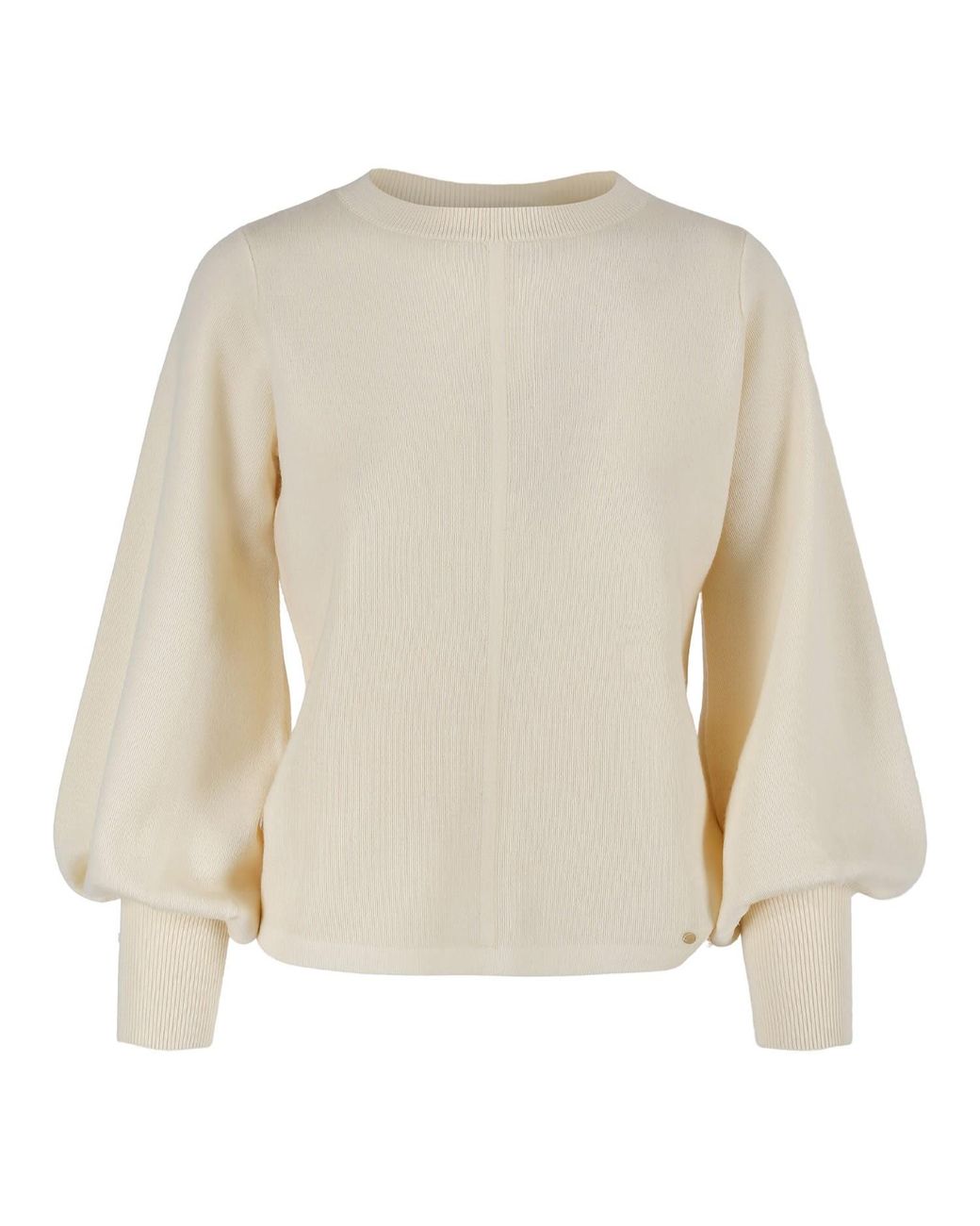 tirillm White Alison Merino Wool Sweater With Puffed Sleeves