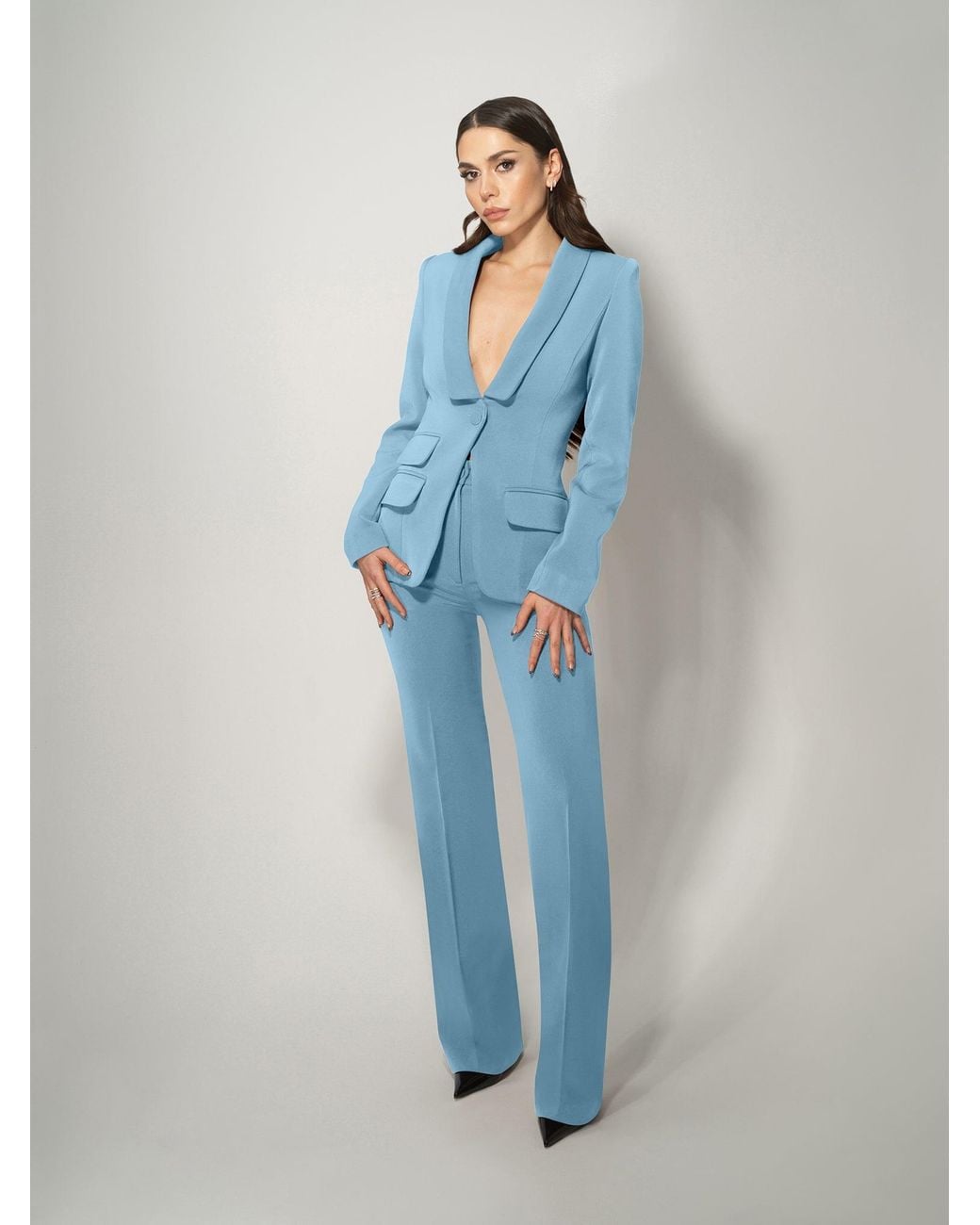 Tia Dorraine Blue Vision Tailored Blazer & Trousers Suit