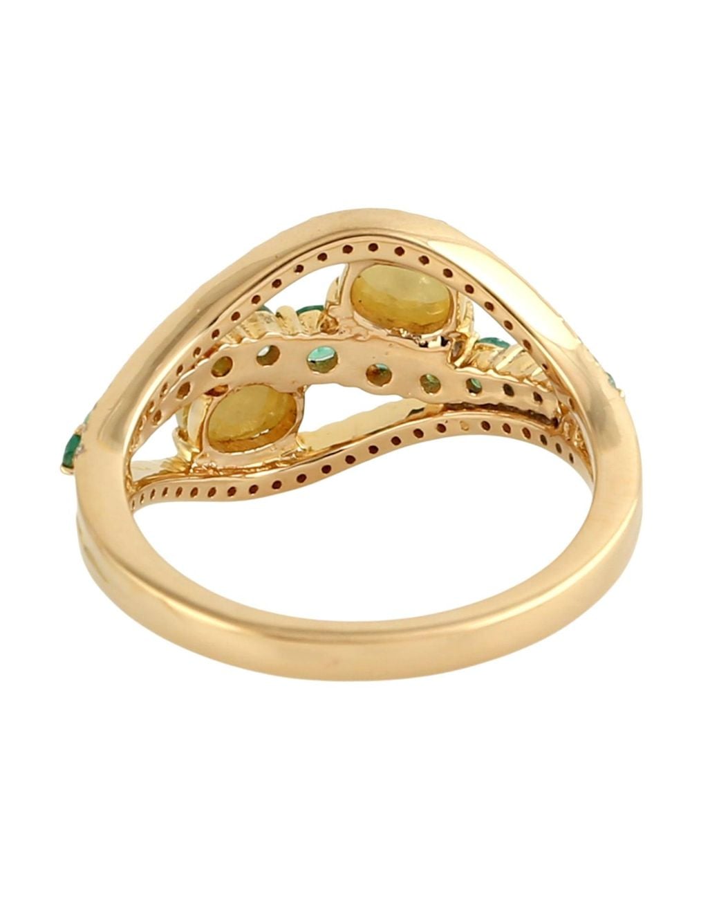 Artisan Metallic Ice Diamond, Emerald & Diamond Band Ring