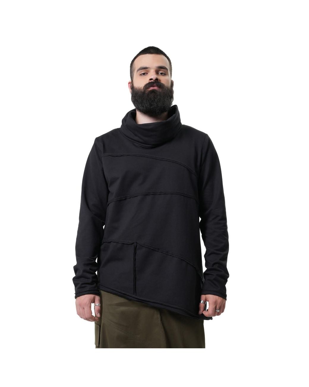 Metamorph Blue Cotton Turtleneck Top for men