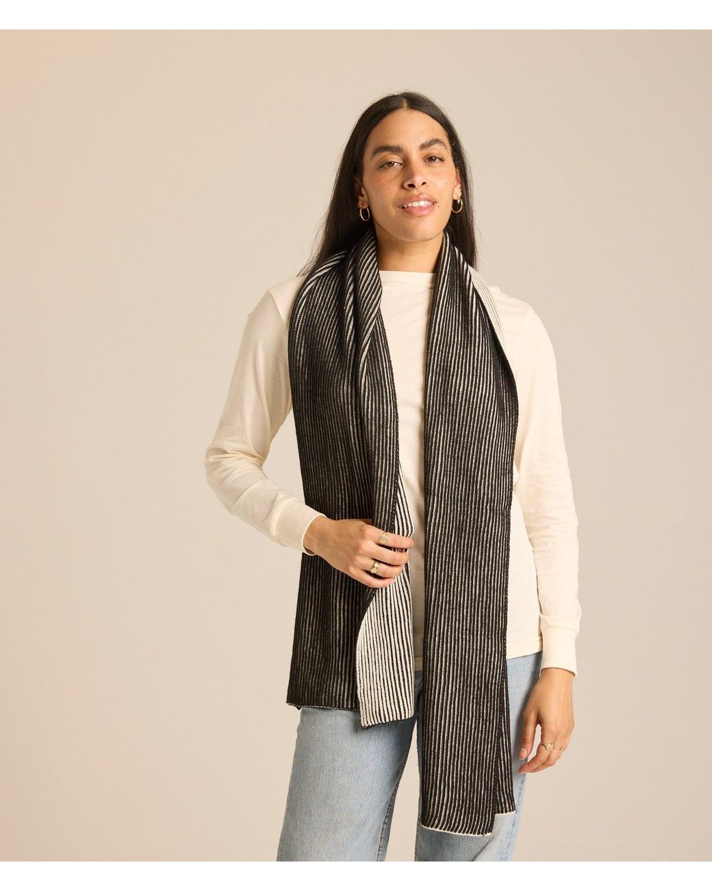 Known Supply Gray 100% Recycled Acrylic Illusion Scarf