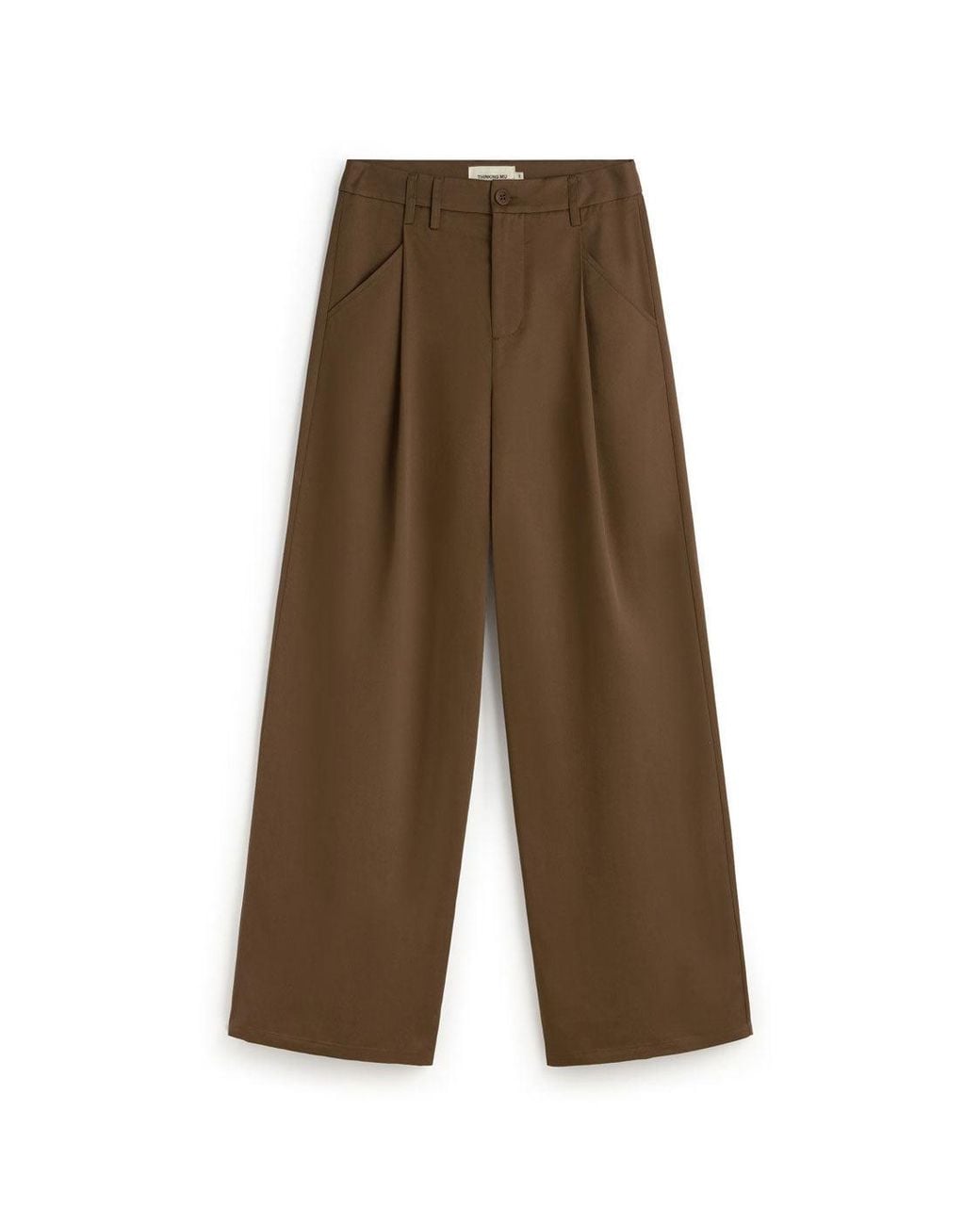 Thinking Mu Brown Wide Leg Pleat Molly Pants