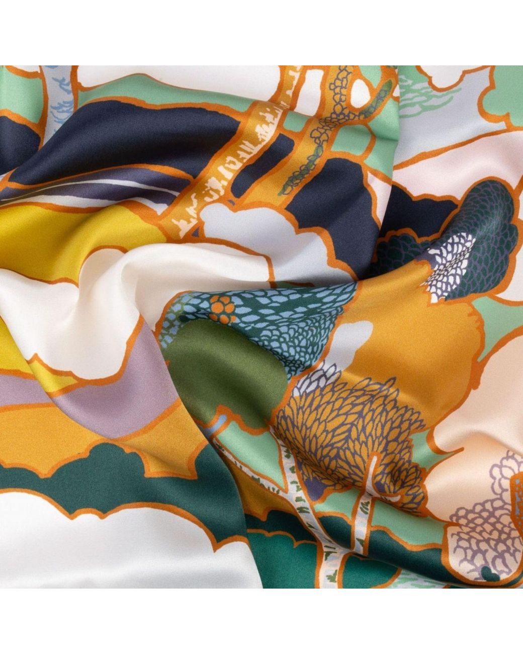 LE COLONEL Metallic Liberty Bonsaï Prospect Place Silk Square