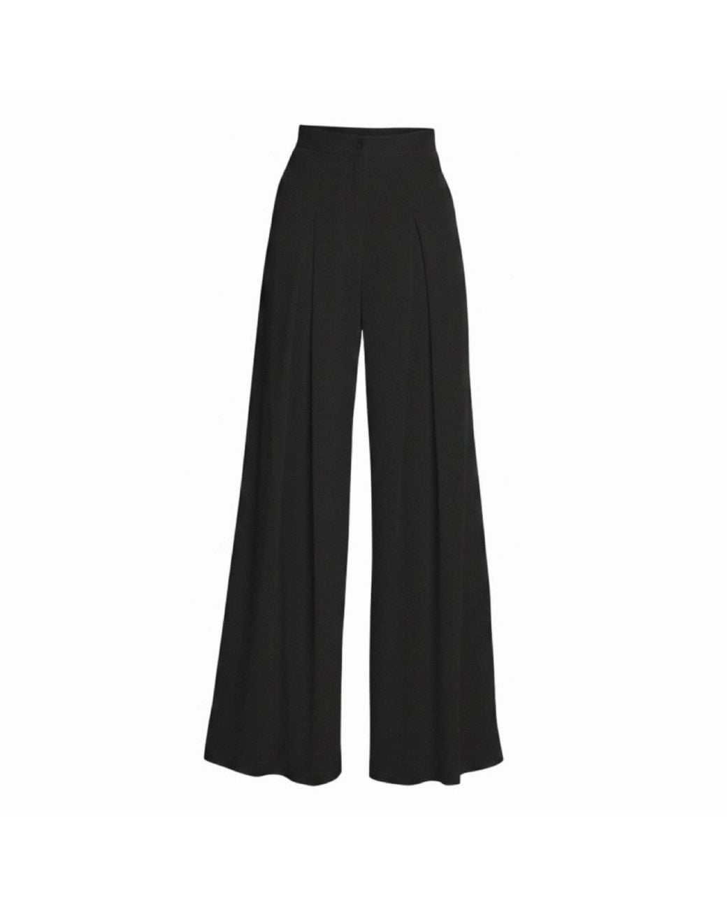 Imaatu Black Sande High-Waisted Linen-Blend Wide-Leg Pants