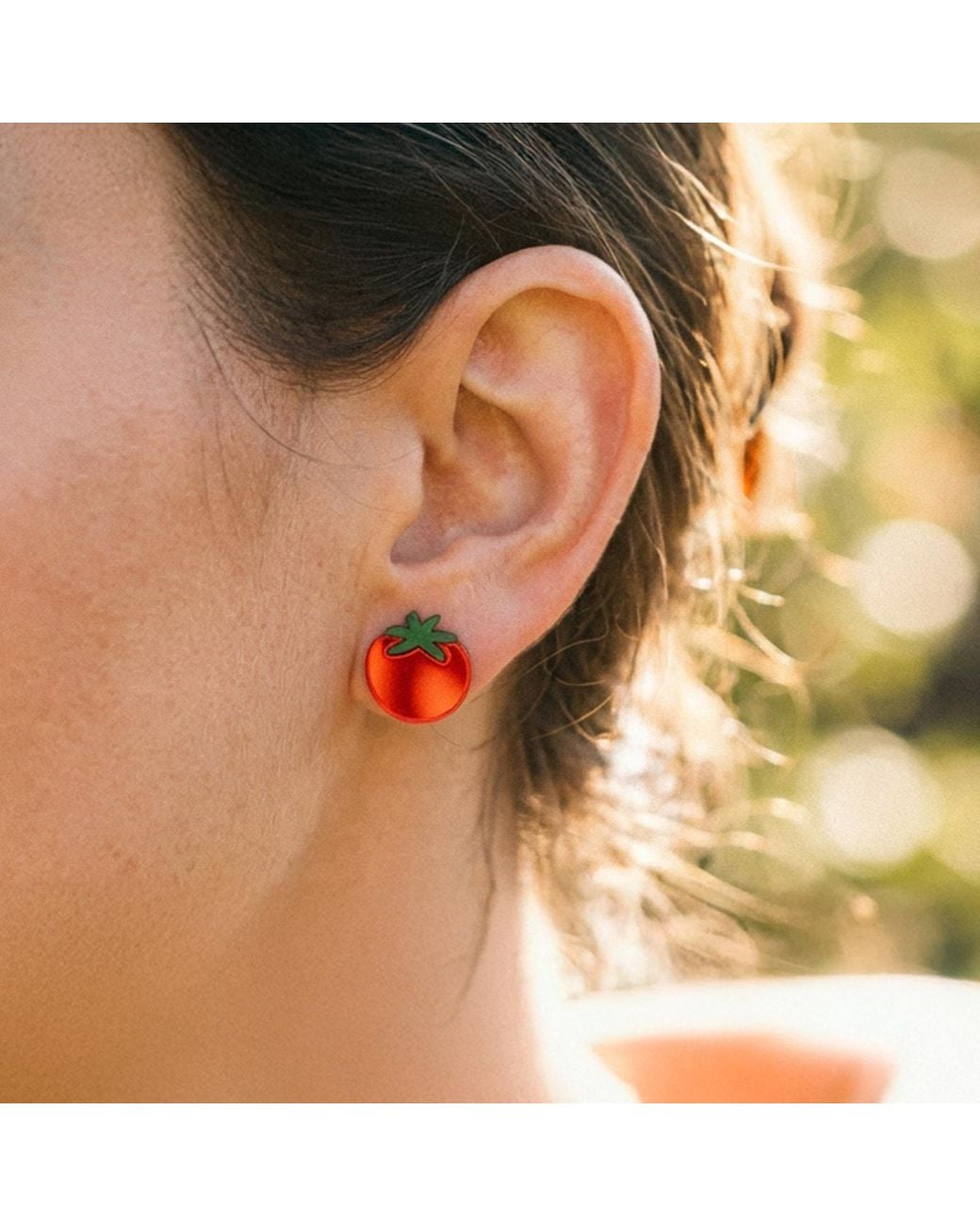 By Chavelli Red Tomato Stud Earrings