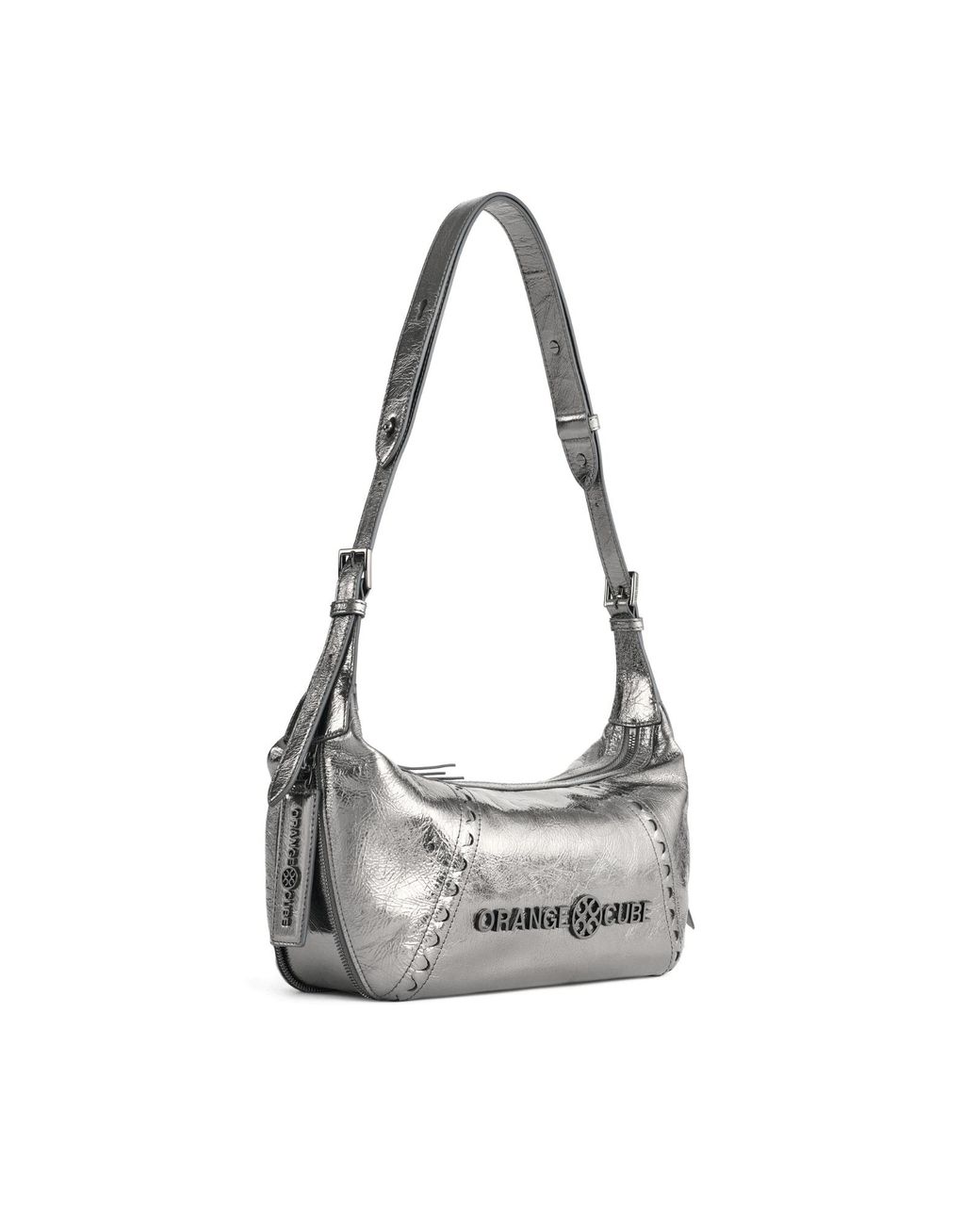 Orange Cube White Metropolitan Hobo Bag