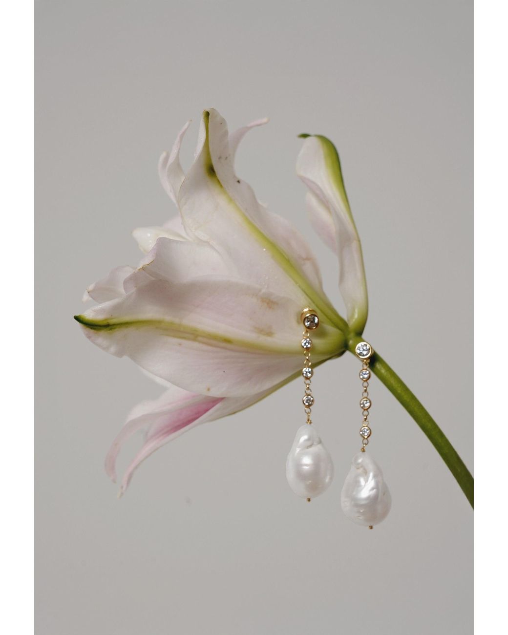Lavani Jewels White Celine Pearl Baroque Earrings