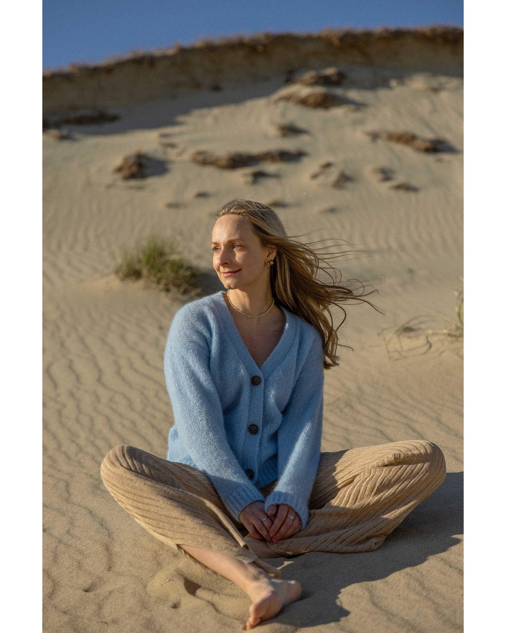 SALANIDA Blue Melody Mohair Cardigan Sky