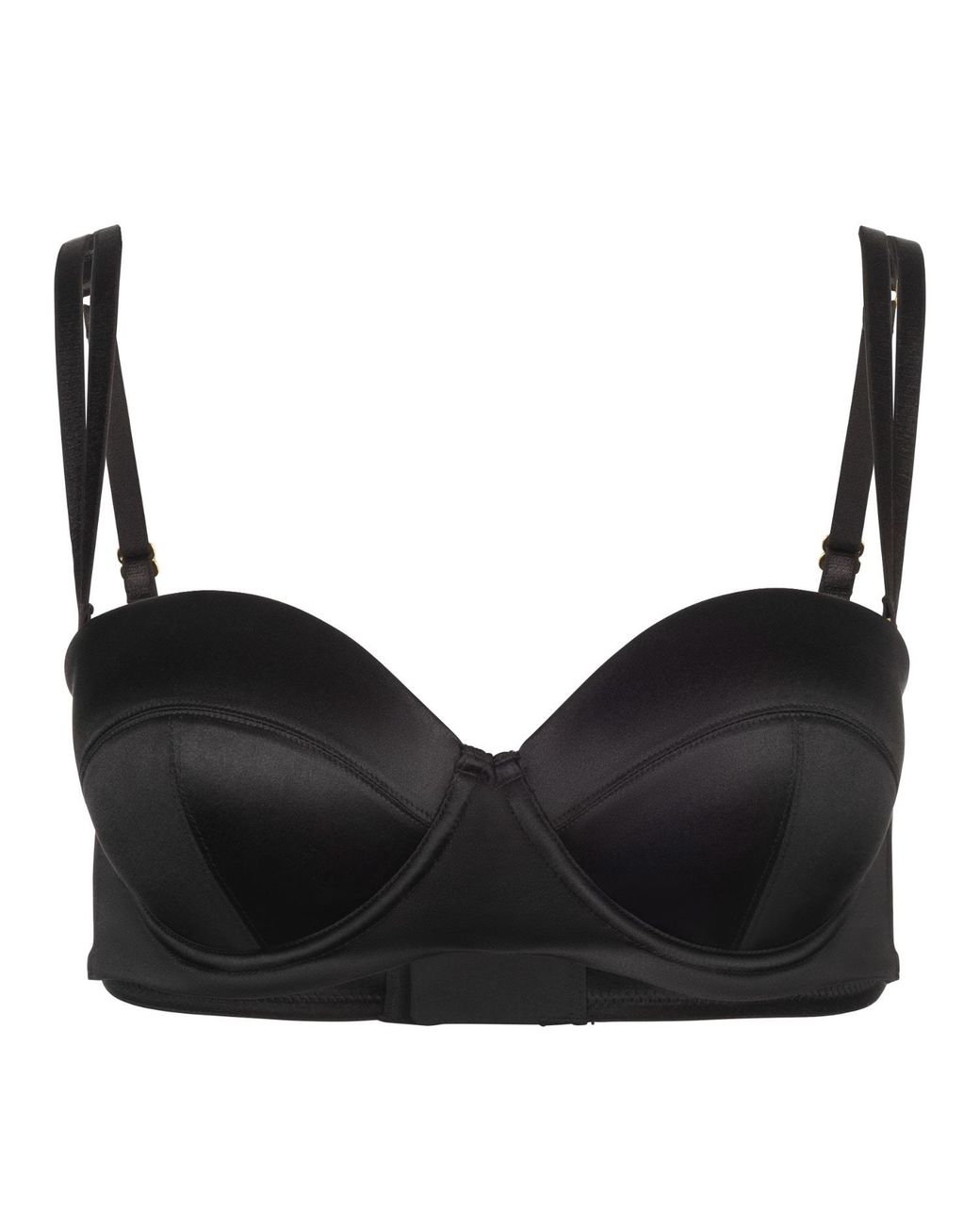 Black Heart Lingerie Black Convertible Silk Longline Bra