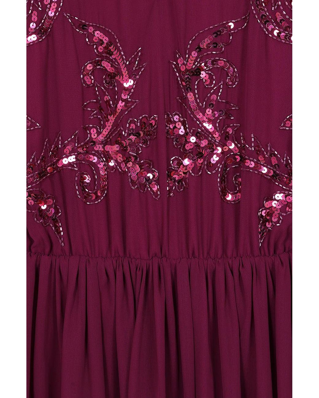 Frock and Frill Red Leya Embellished Maxi Dress