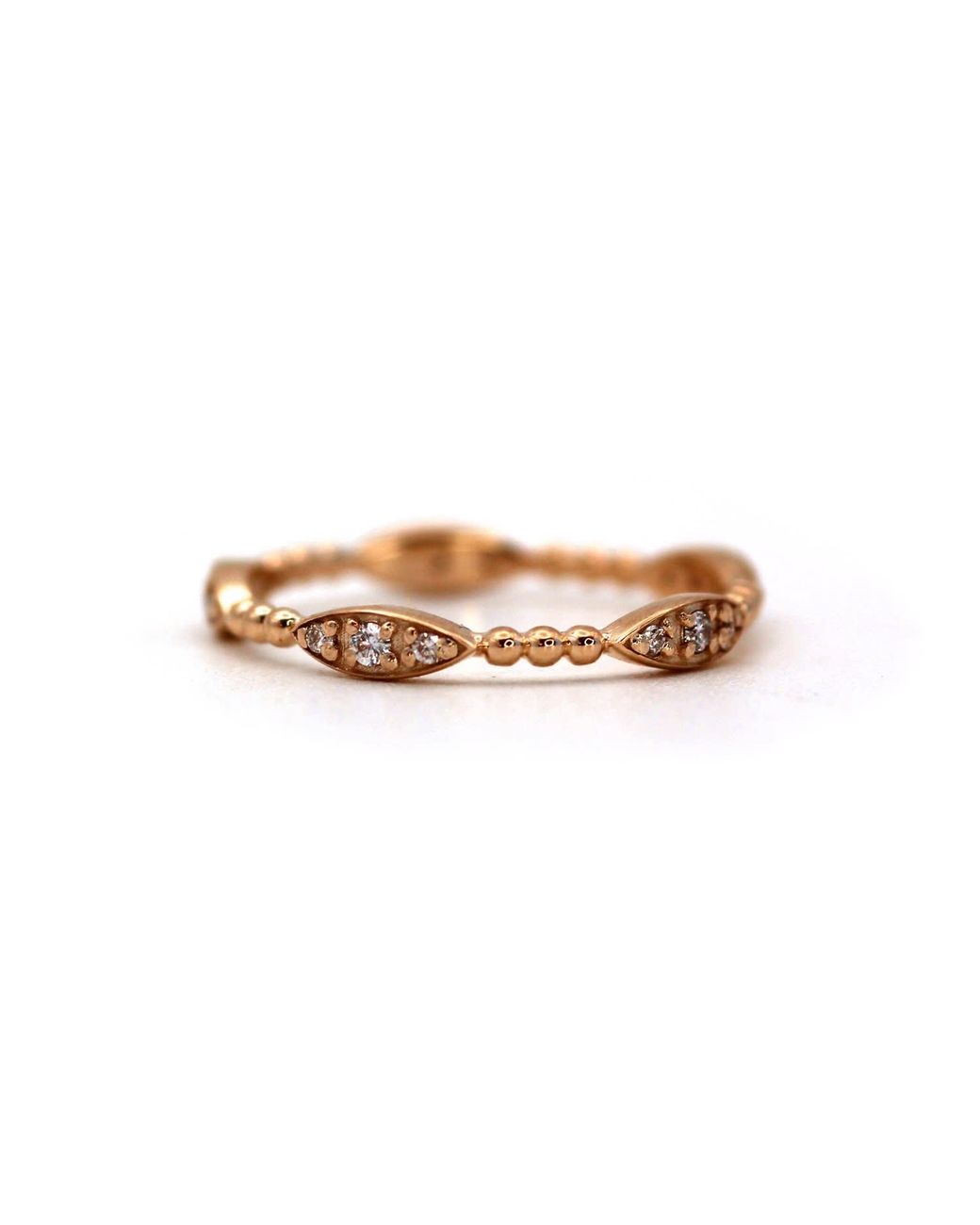 VicStoneNYC Fine Jewelry Pink Unique Design Natural Diamond Ring