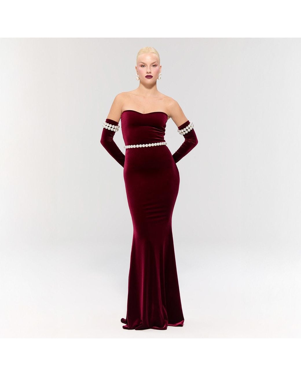 Nur Karaata Red Eternal Pearl Dress