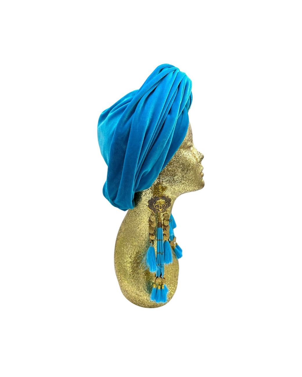 Julia Clancey Blue Azure Dragon Fly Dream Turban