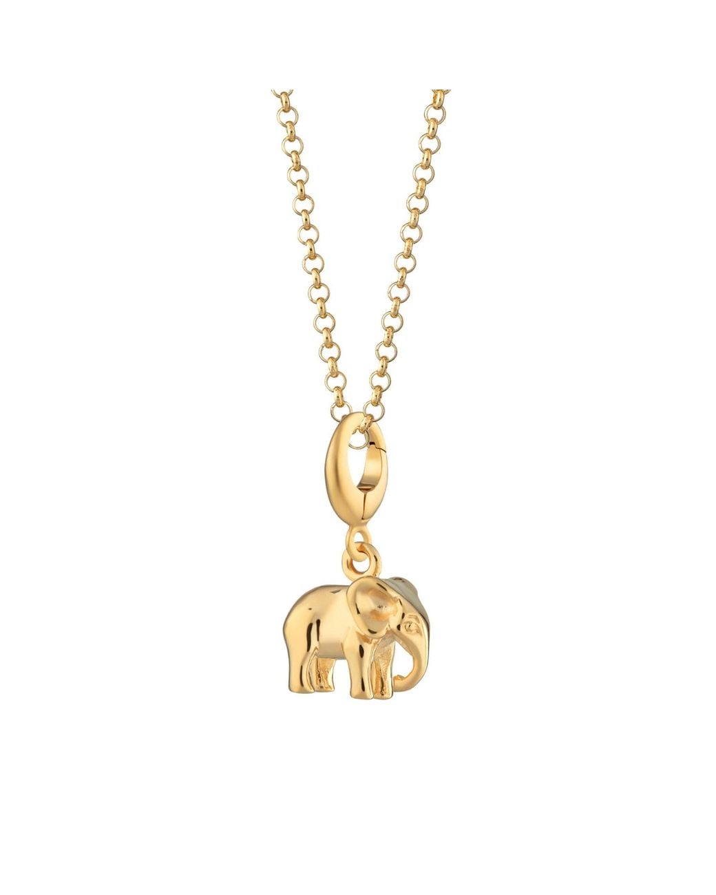 Lily Charmed Metallic Plated Elephant Charm Necklace
