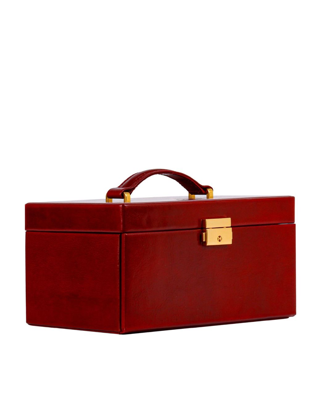 Time Resistance Red Leather Jewelry Box For