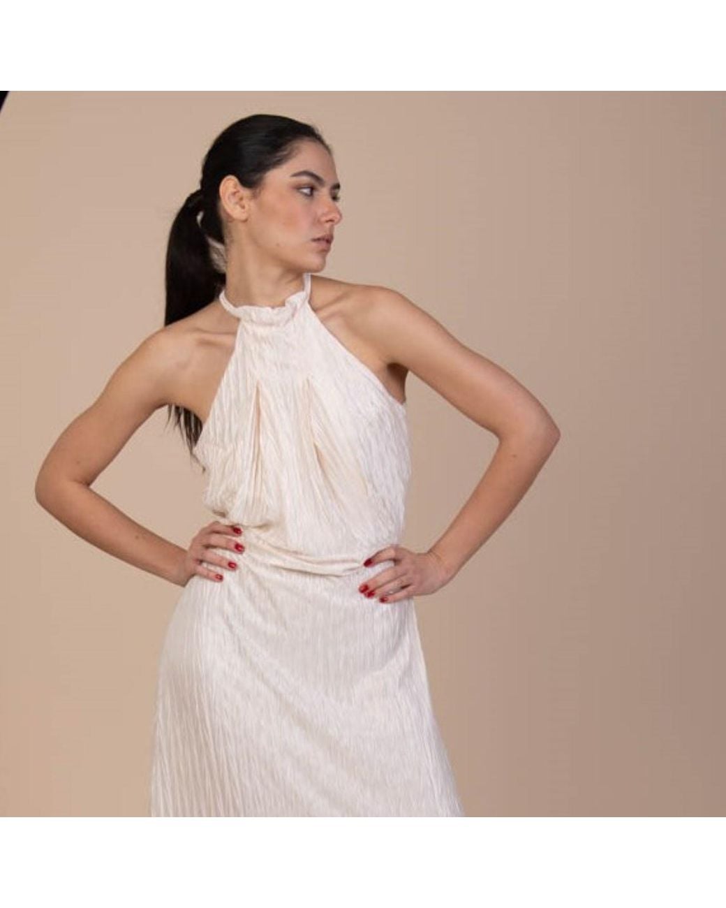 NUMBAT White Neutrals Fiona Pleated Dress