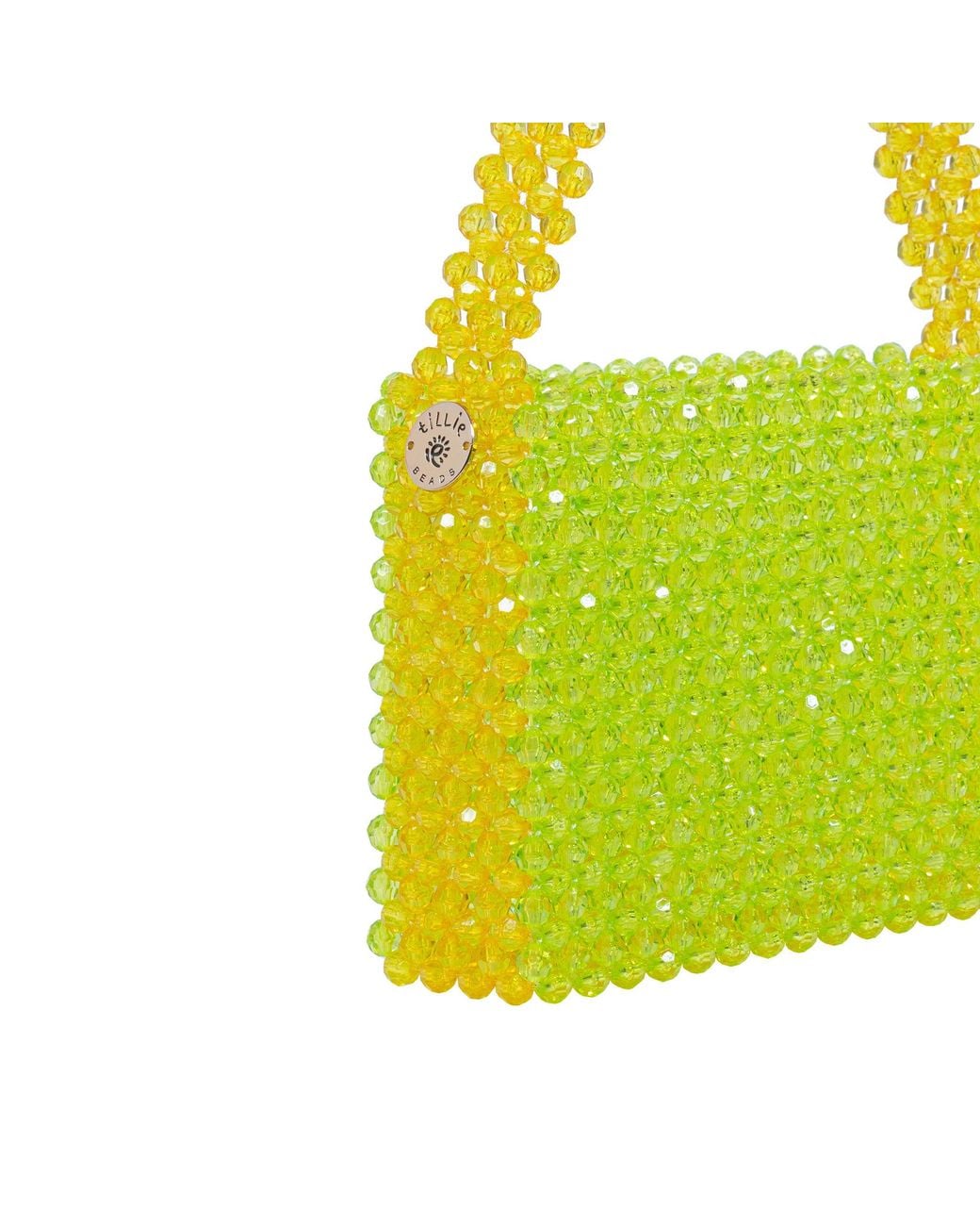 Tillie Beads Yellow Color Pop Beaded Shoulder Bag