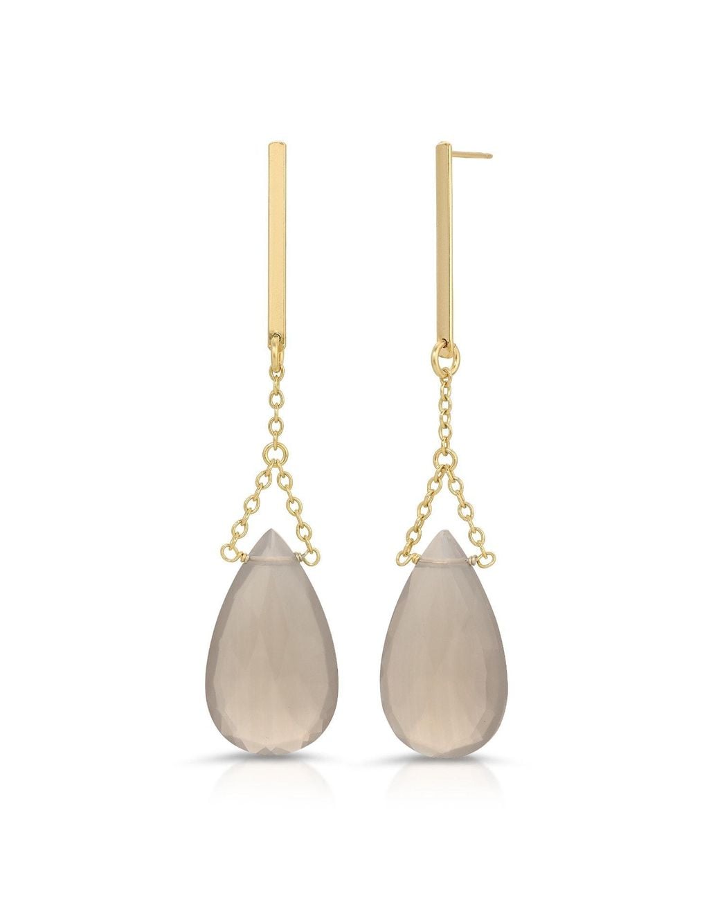 Heather Hawkins Jewelry Metallic Hold On Faceted Gemstone Post Back Cocktail Earrings