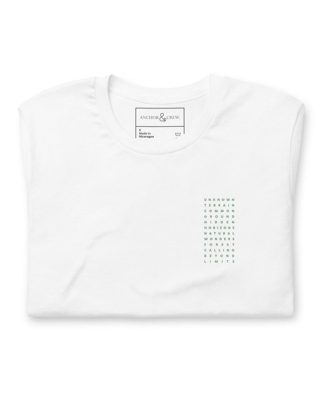 Anchor and Crew Green Field Notes Postmark Organic Cotton T-Shirt