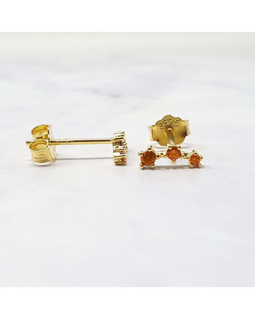 Sophelia Metallic Citrine November Birthstone Climber Stud Earrings