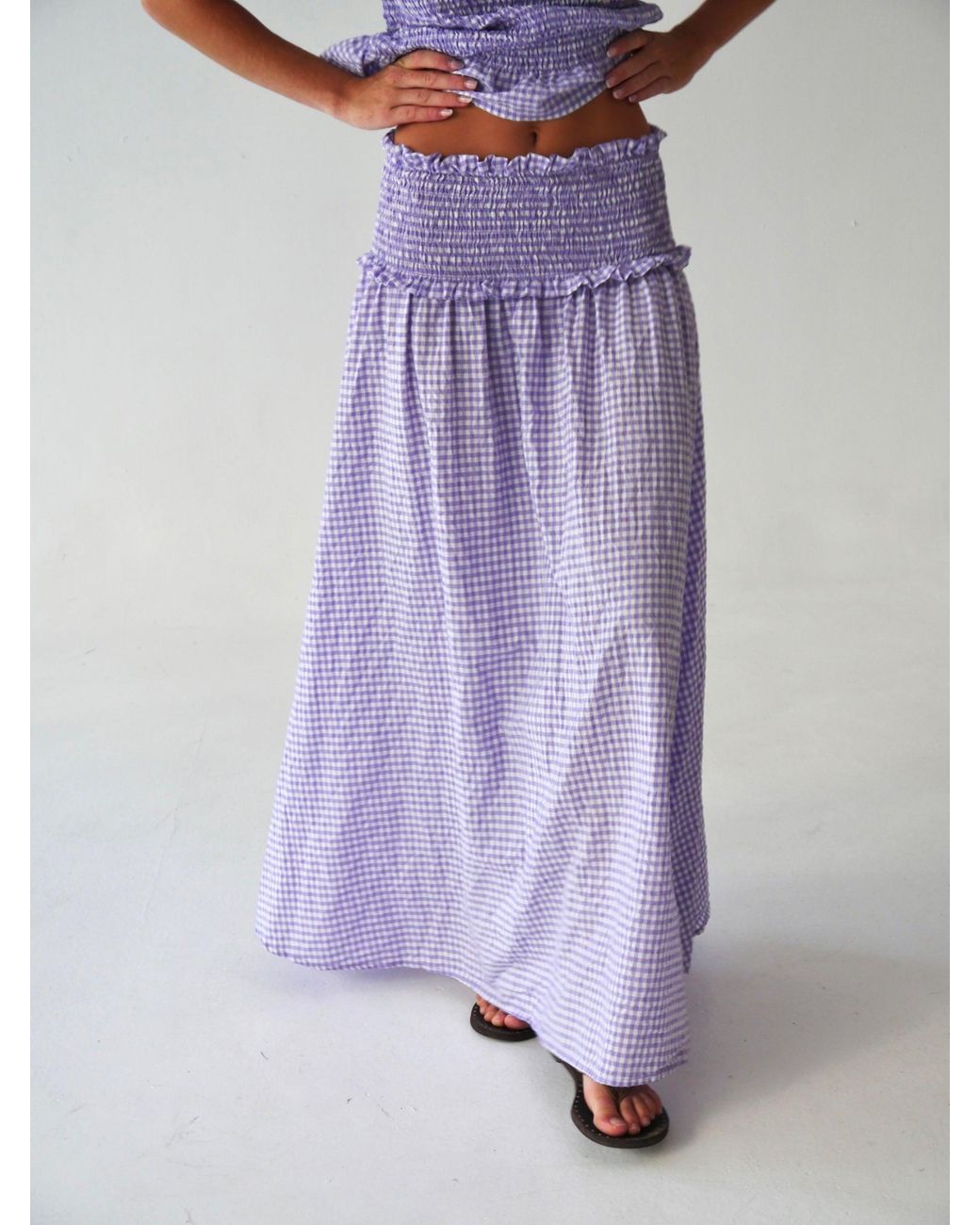 Mind Traveler Purple Lea Gingham Skirt